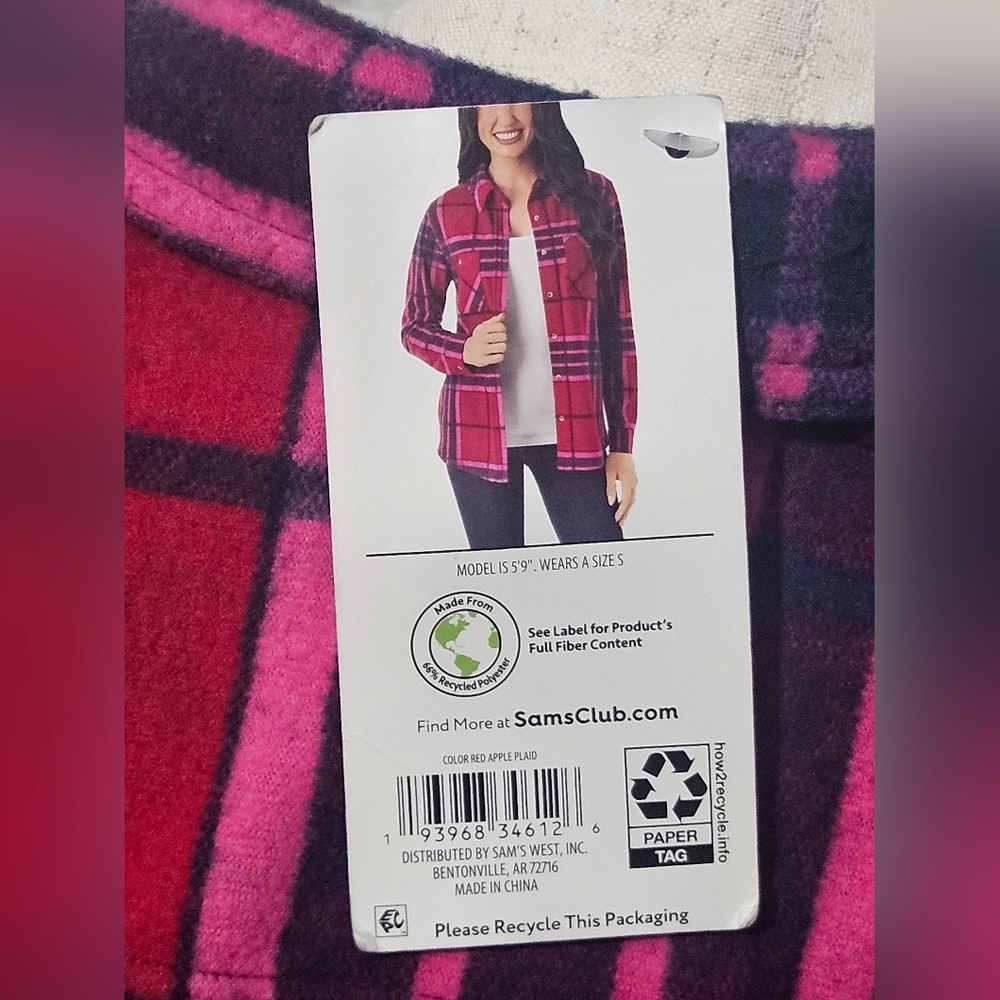 Plaid Button Down Shirt - Red and Pink - Picture 7 of 8